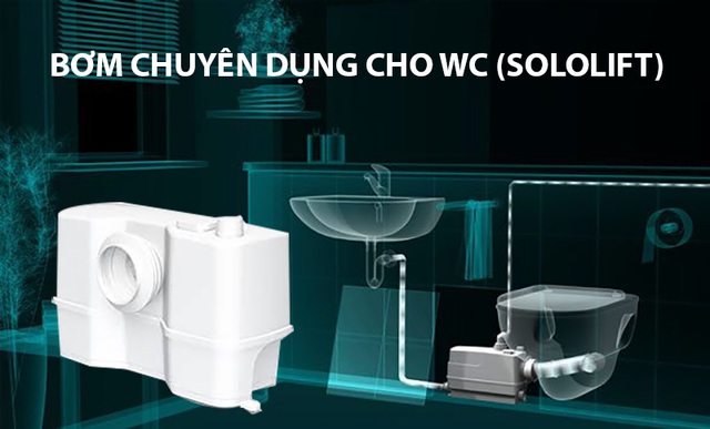 Bơm nước chuyên dụng cho nhà vệ sinh Sololift